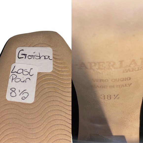 New Aperlai Geisha Mondrian Blue Suede Platform Heels Pumps Sz 38.5 Designer - Picture 11 of 13